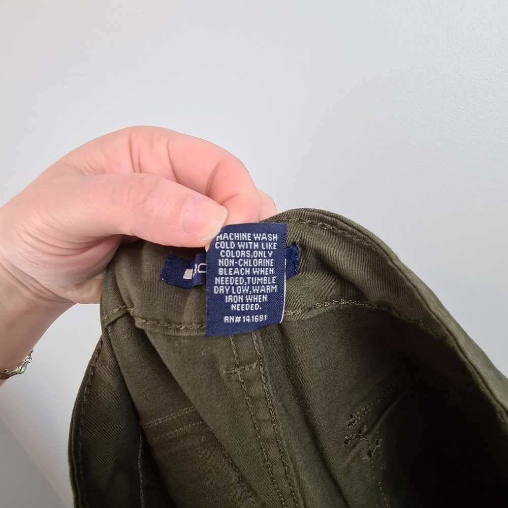 Architect Women's Army Green Wide Leg Cargo Pants Size 12P Petite Lightweight - Picture 10 of 10